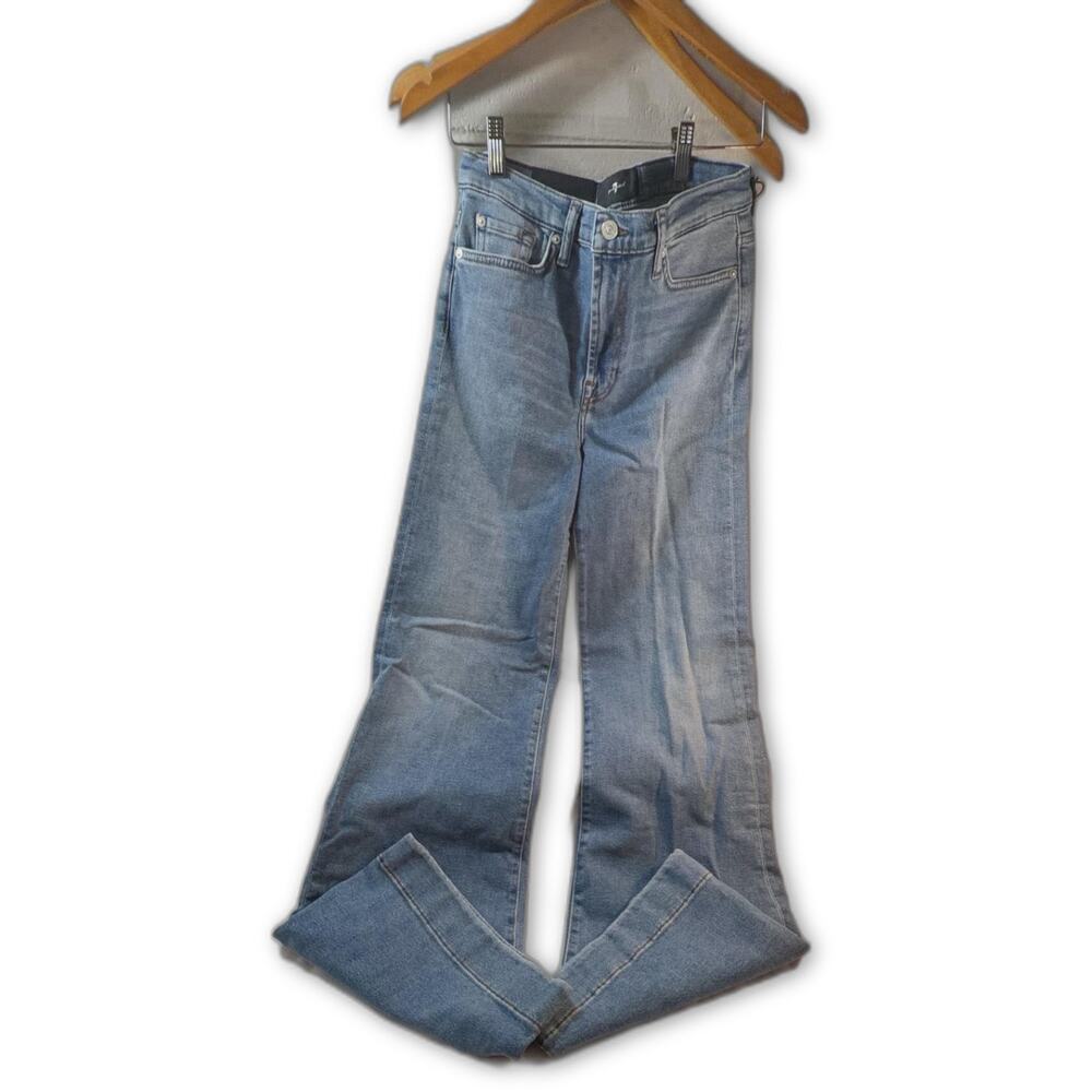 7 For All Mankind Modern Dojo Tailorless in Trendsetter High Rise Wide Leg Sz 28